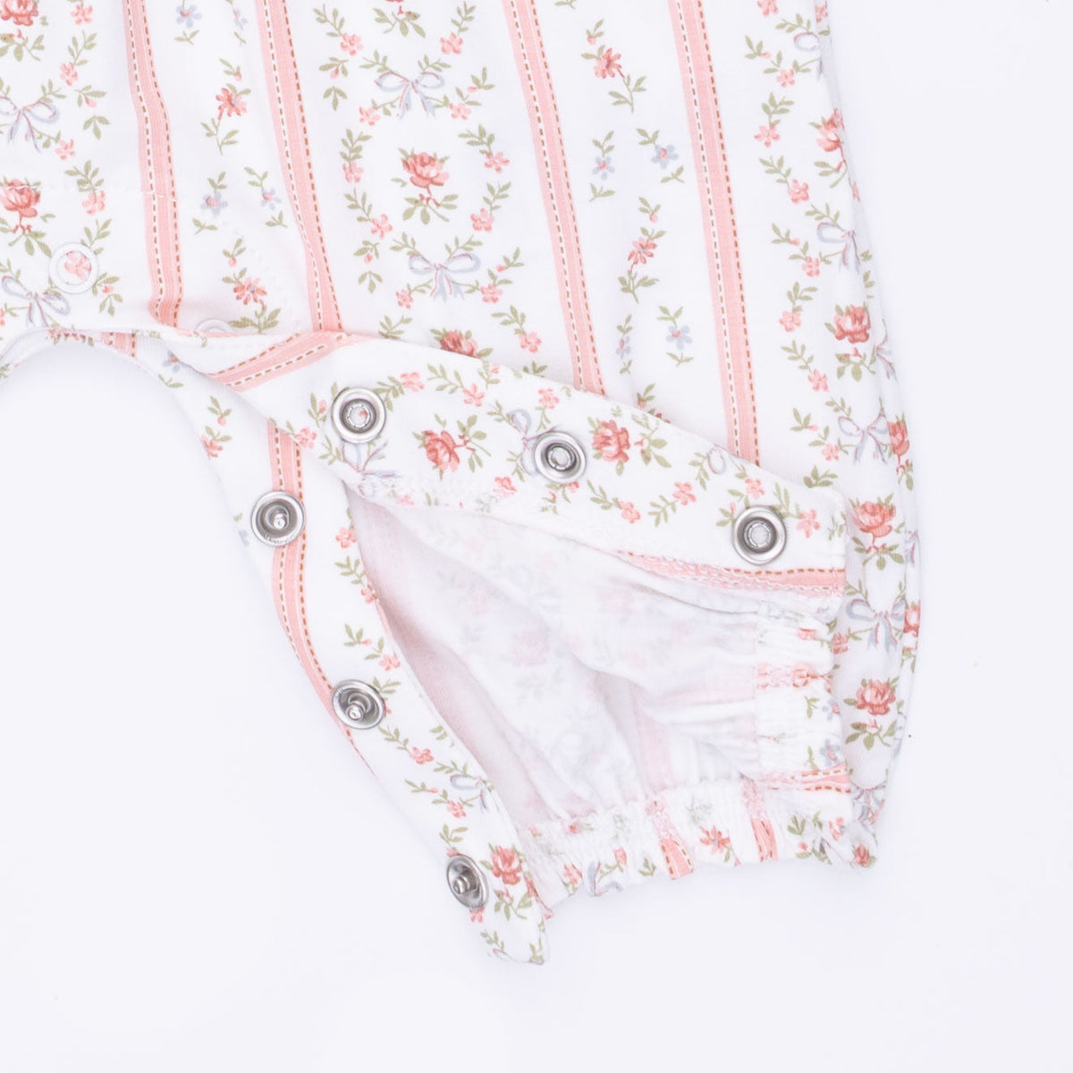 Marnie Rosebud Stripe - Long Sleeve Petal Ruffle Romper