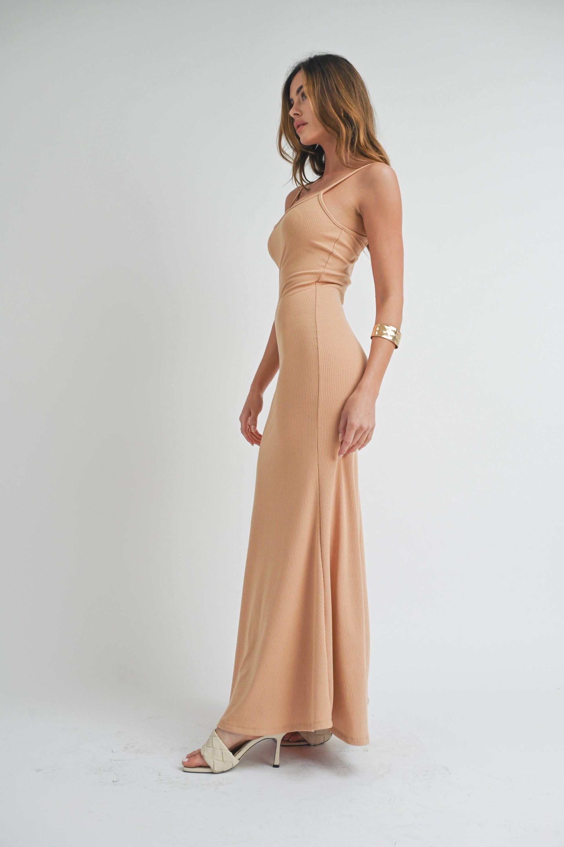 Camel Sleeveless Ribbed Maxi Dress The Prissy Pelican Camel Sleeveless Ribbed Maxi Dress The Prissy Pelican