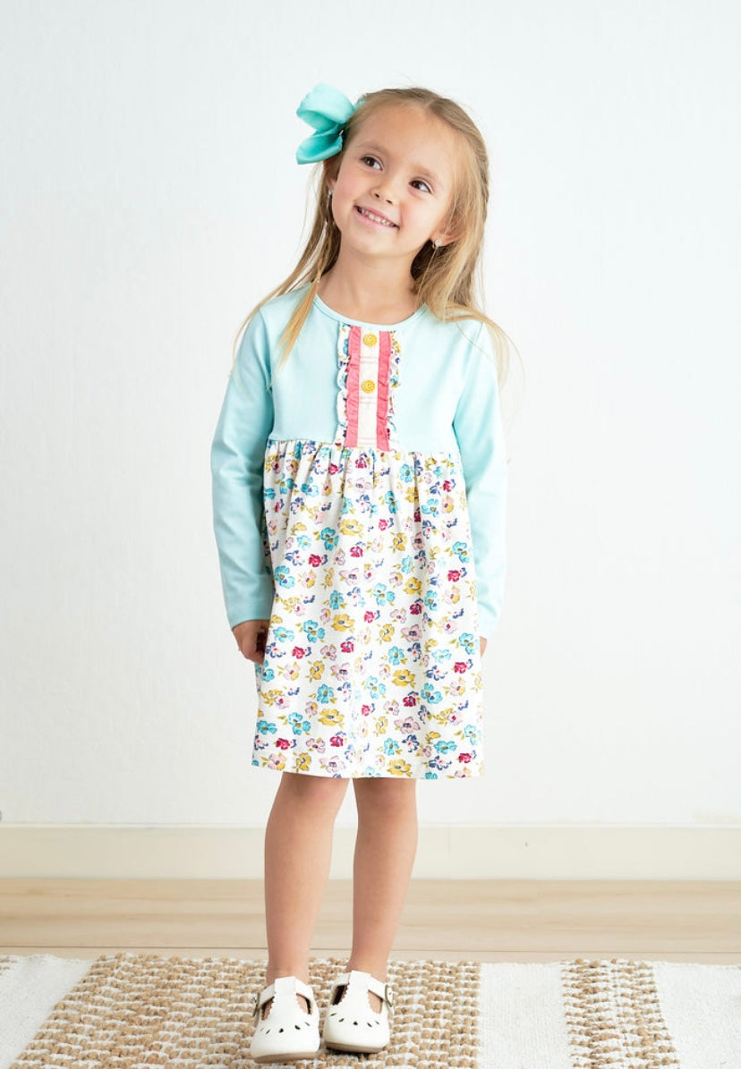 Platinum Mint Floral Dress