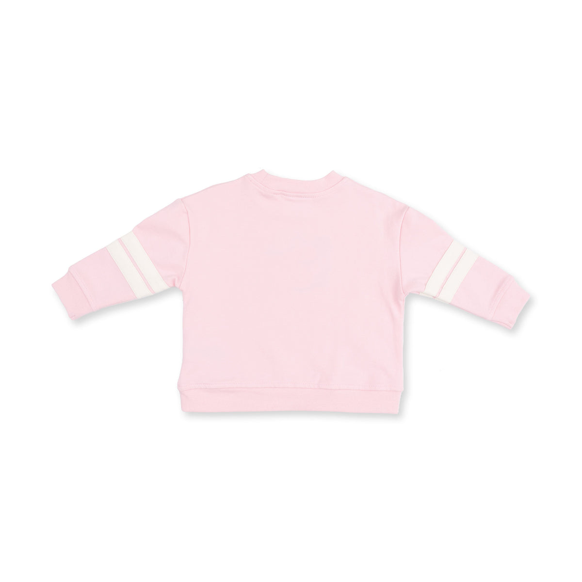 Football Helmets Pink - Drop Sleeve Sweatshirt with Varsity Stripes