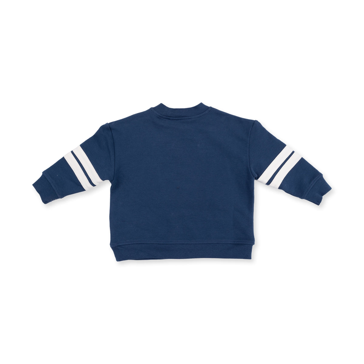 Football Helmets - Drop Sleeve Sweatshirt with Varsity Stripes Blue Helmet