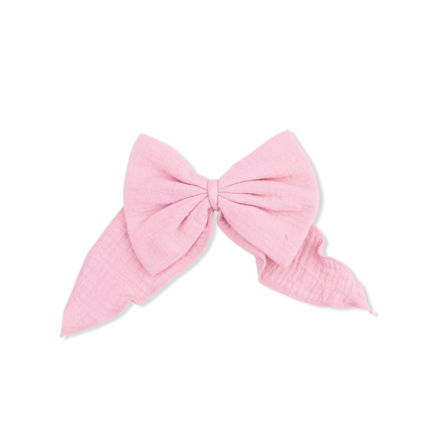Solid Muslin Poignant Pink - Large Bow