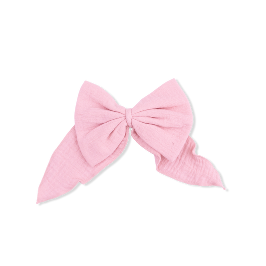 Solid Muslin Poignant Pink - Large Bow