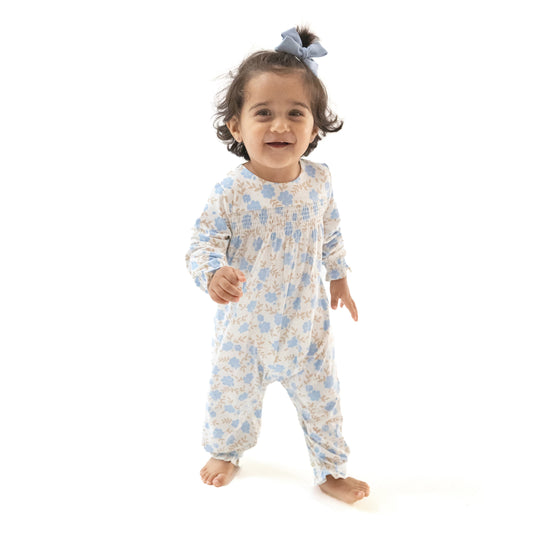 Smocked Long Sleeve Romper