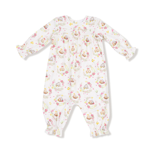 Smocked Long Sleeve Romper