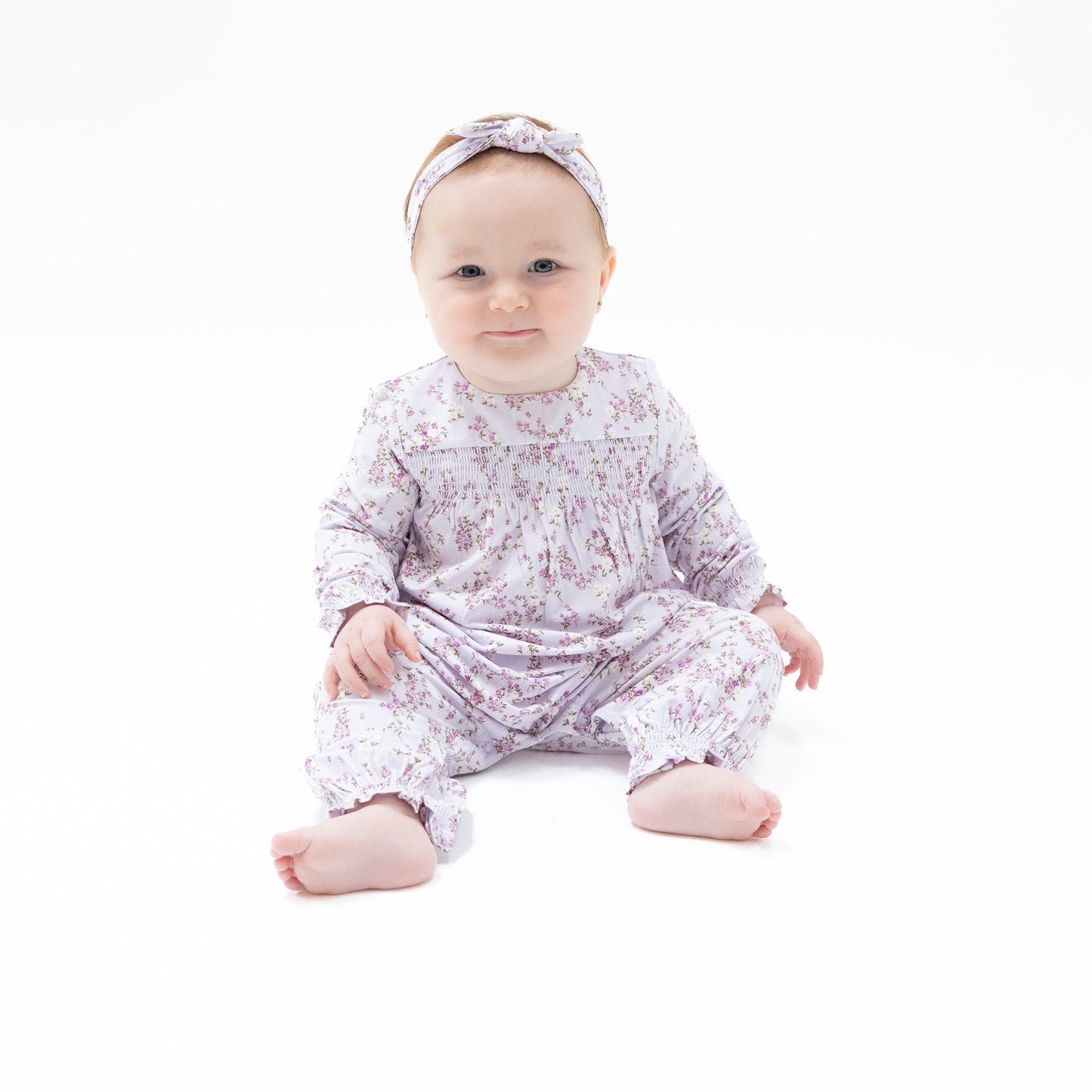 Smocked Long Sleeve Romper