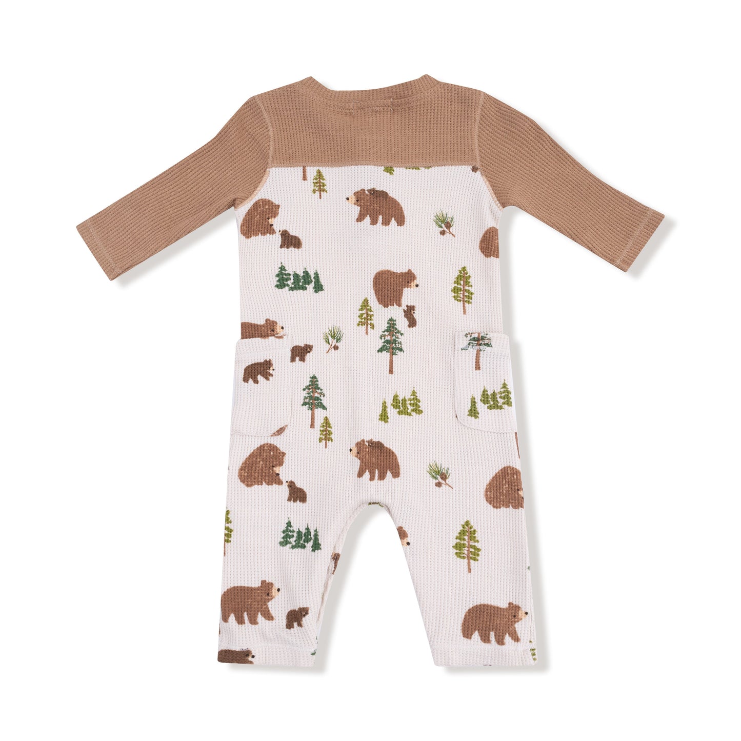 Sweet Brown Bears - Romper with Contrast Sleeves