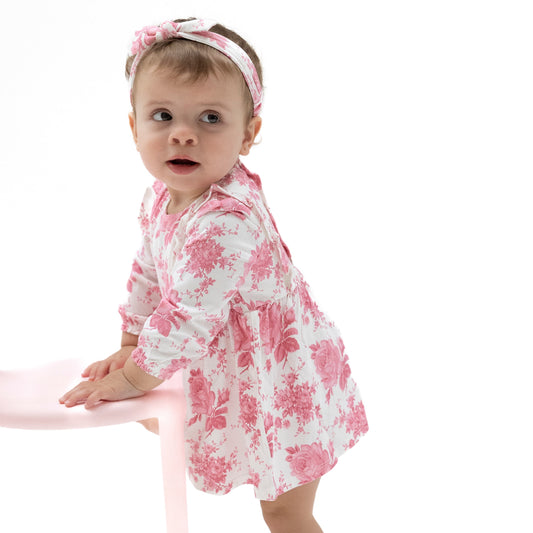 Ruffle Long Sleeve Bodysuit Dress