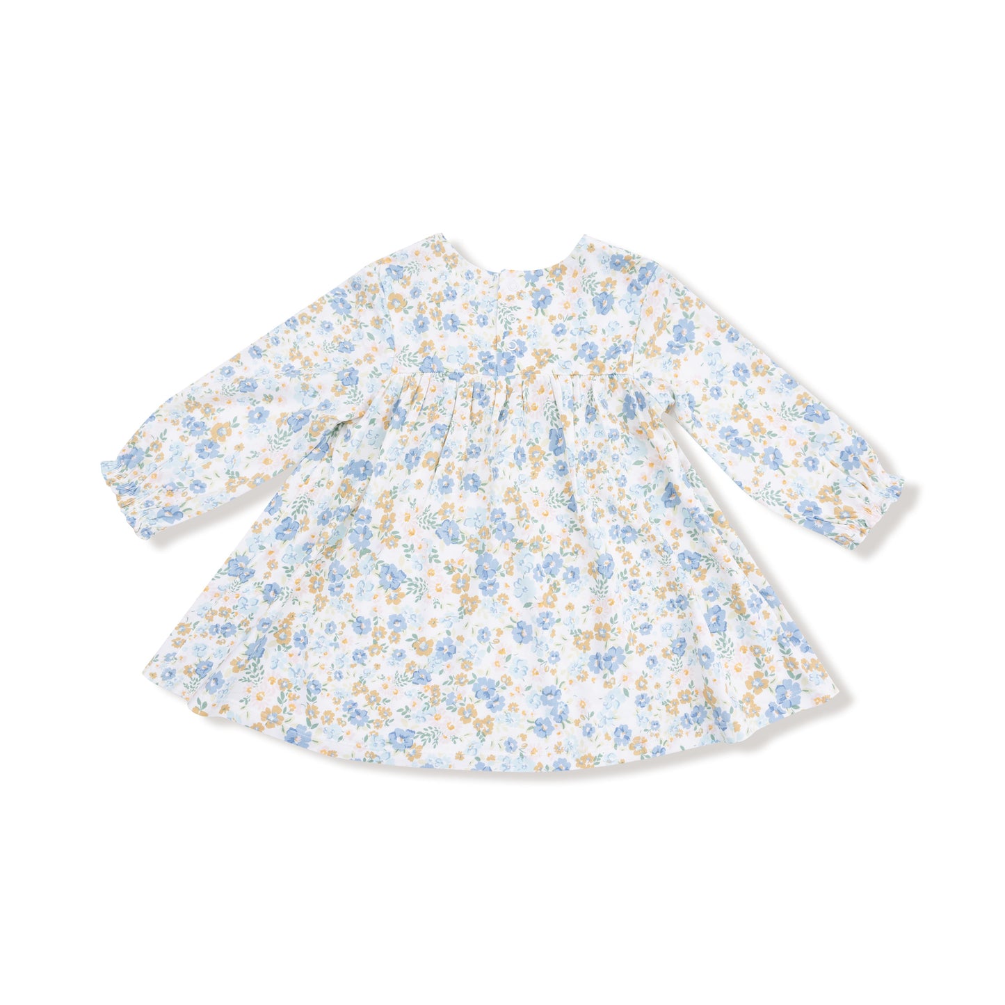 Sweet Rose Calico - Smocked Ruffle Long Sleeve Dress + Legging