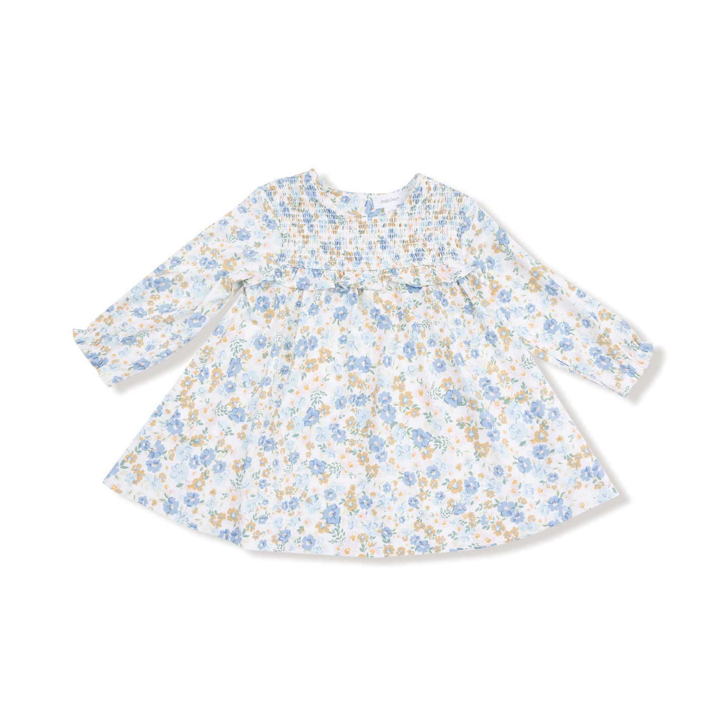 Sweet Rose Calico - Smocked Ruffle Long Sleeve Dress + Legging