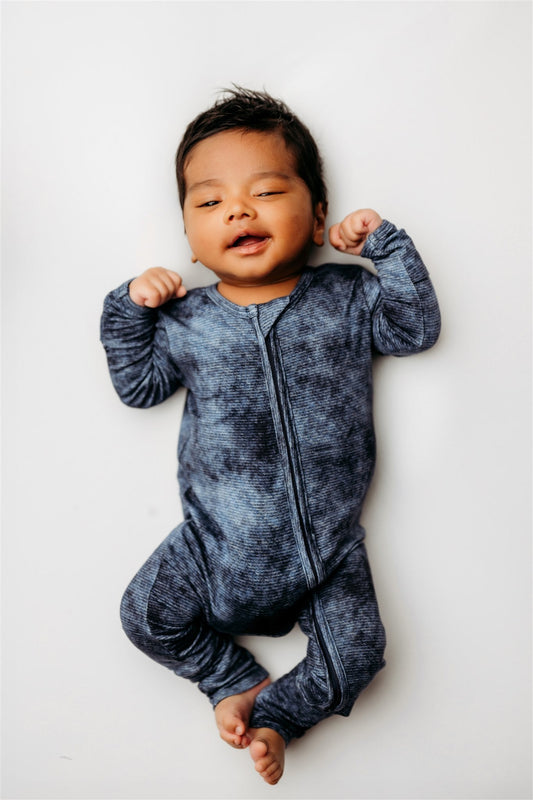 Denim Print Zip Footie