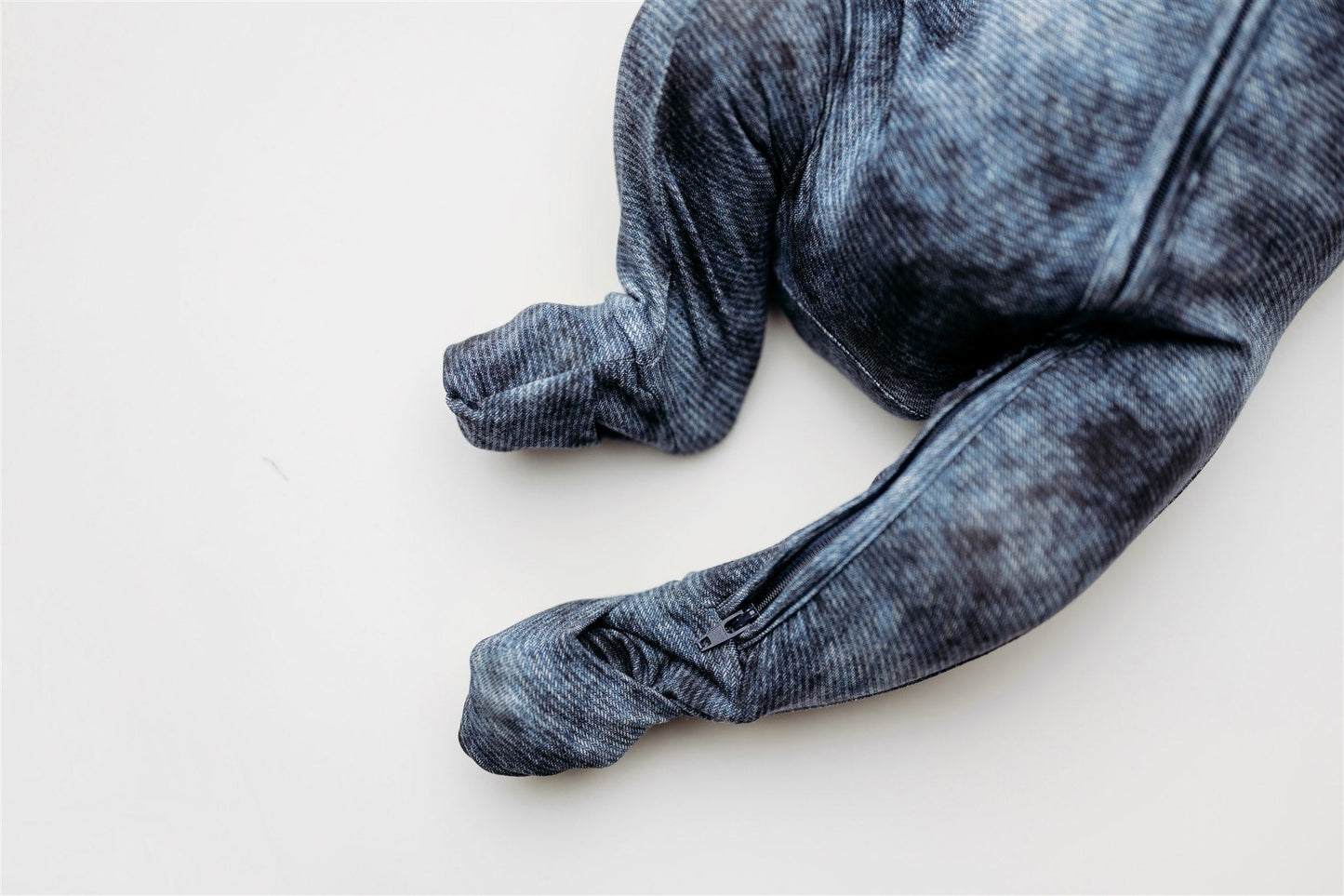 Denim Print Zip Footie