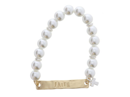 Faith pearl bracelet