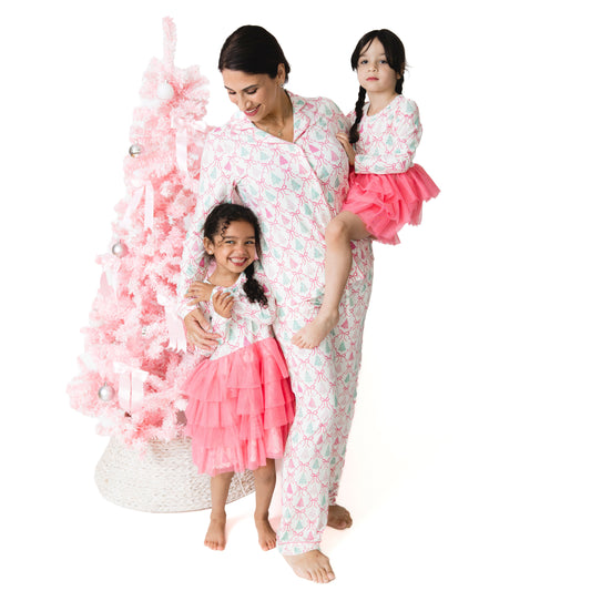 Bow Trellis Tree - Bamboo - Adult Long Sleeve Coat Style with Pants