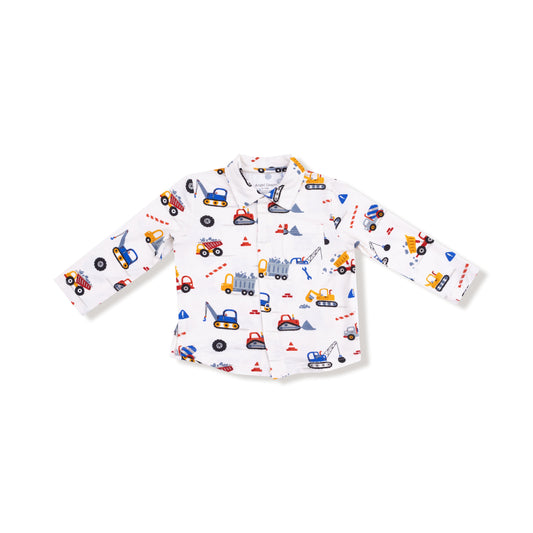 Crayon Construction - Long Sleeve Polo with Full Front Placket