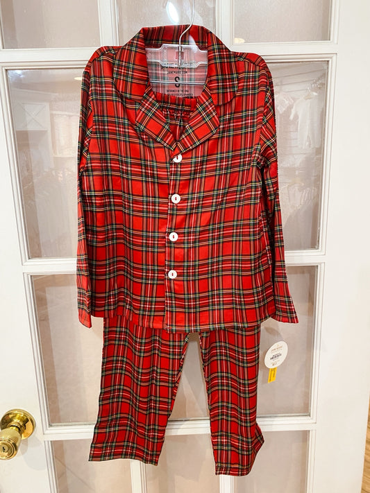 Classic Red Holiday Plaid Loungewear Set – Two-Piece Christmas Pajamas