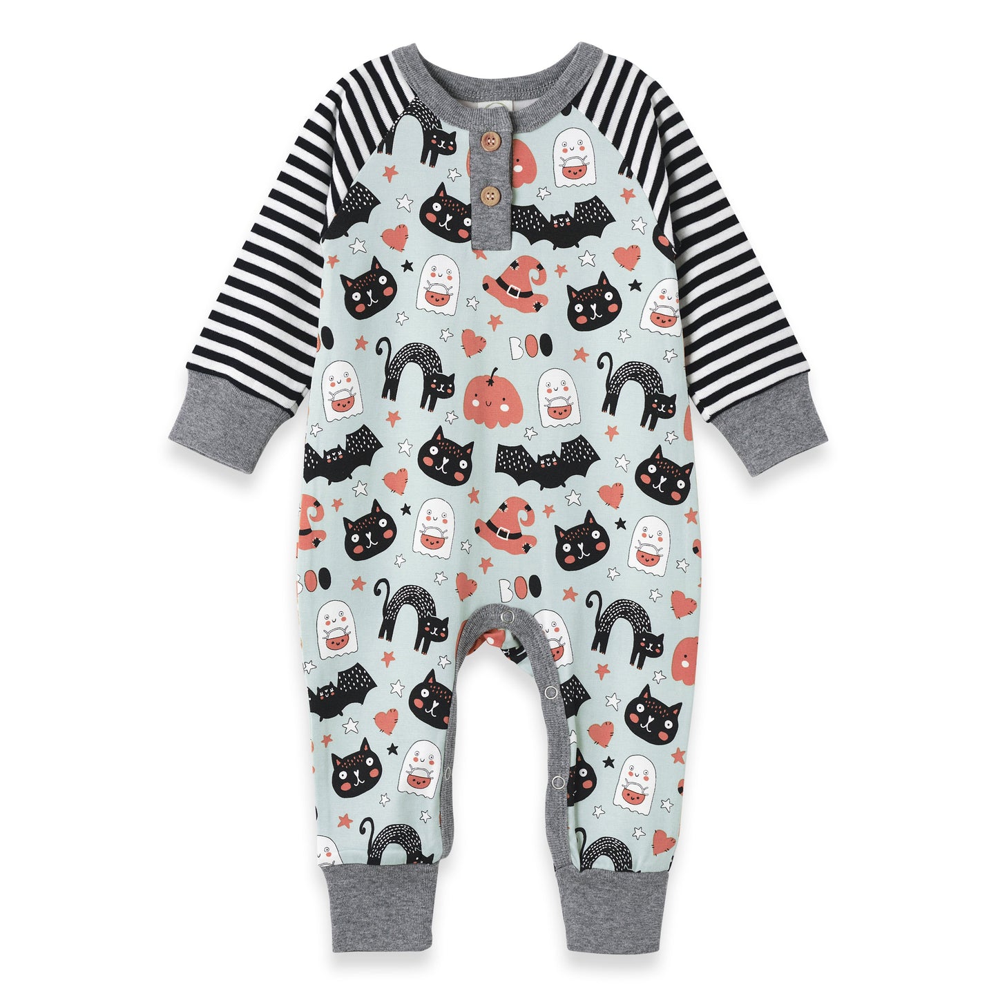 Halloween 🎃 Baby Romper – Soft Bamboo Henley Style