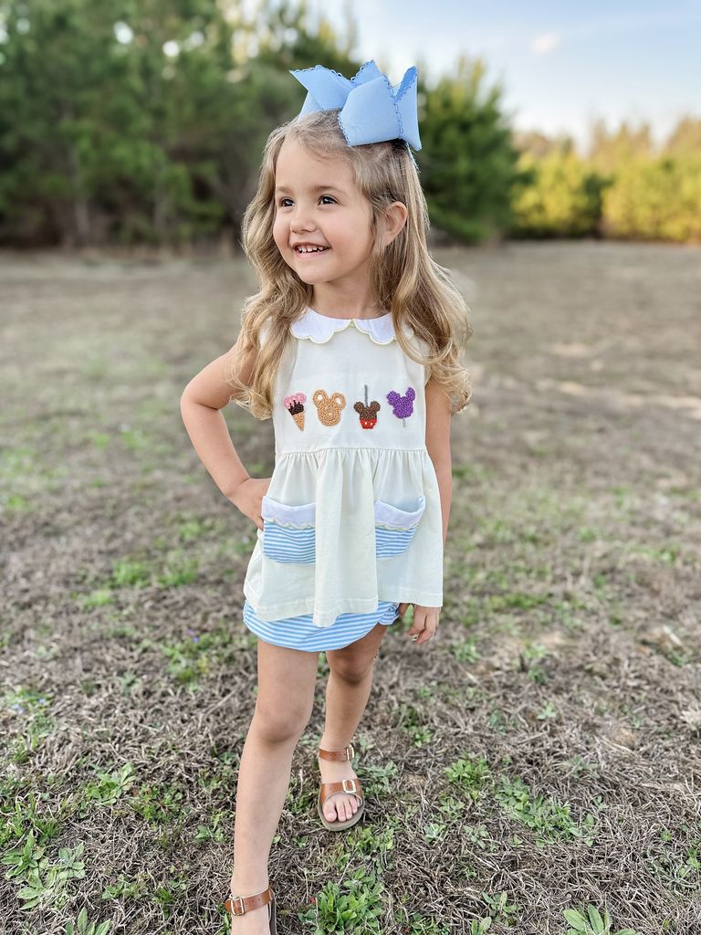 Wee Ones White Moonstitch Grosgrain Hair Bow – Medium & King Sizes