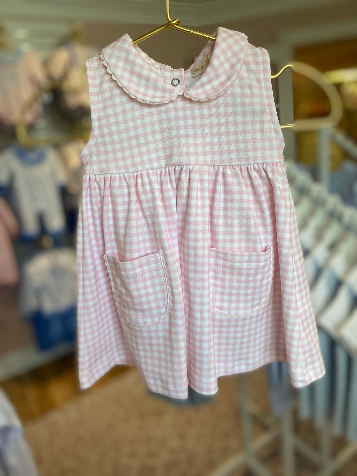 Pink Mini Checks Printed Dress