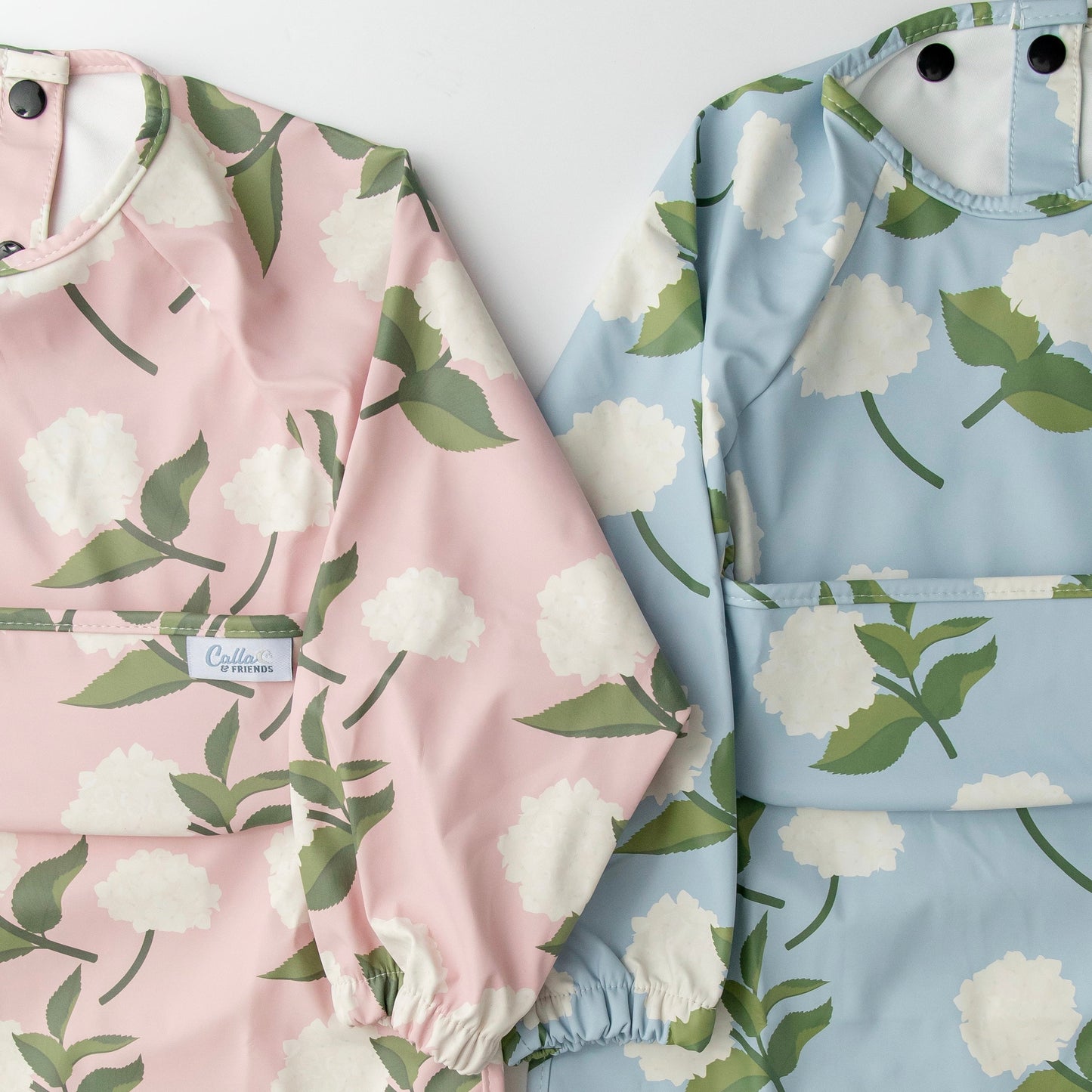 The Grayson Long Sleeve Bib - Hydrangeas