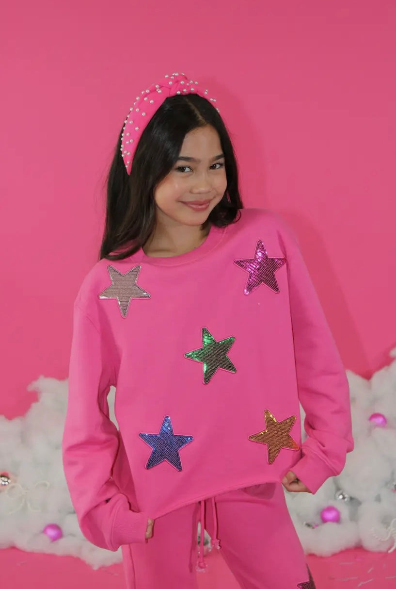 Sequins Stars Appliqué Collection – Sweatshirt & Pants