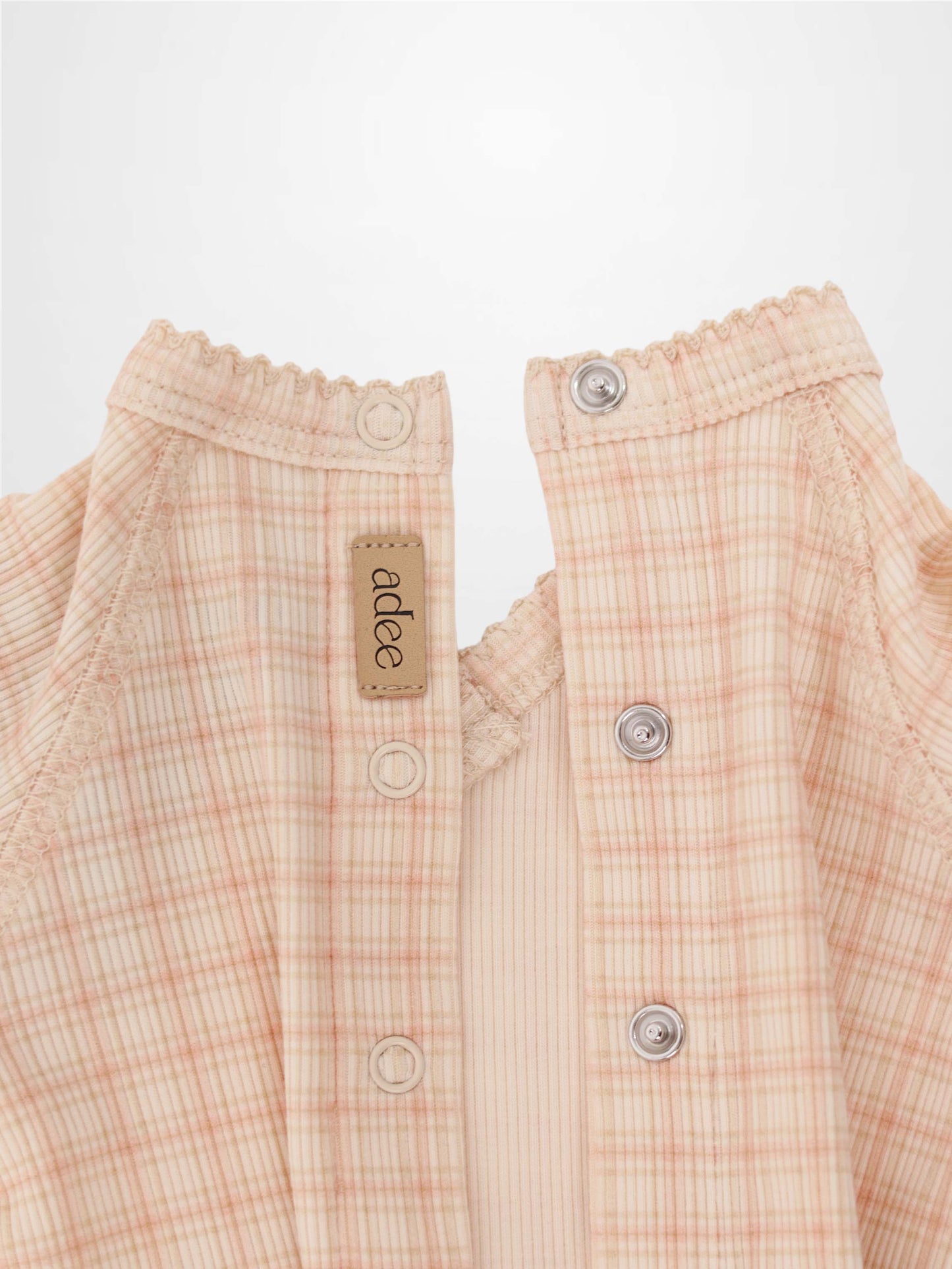 Oatmeal Grid Stretchy - Pink