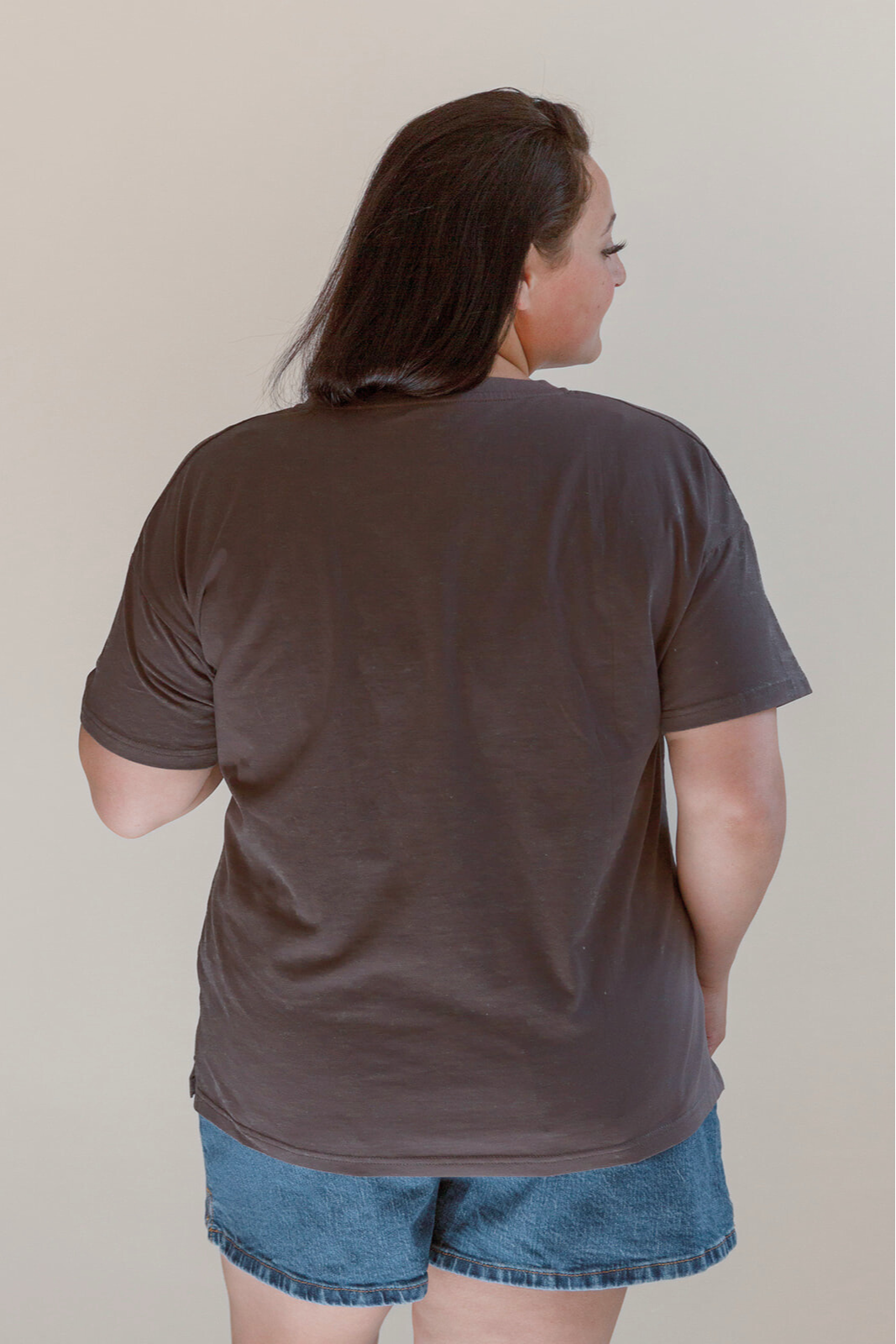 FINAL SALE V-Neck Full Zip Breastfeeding Tee - Gray