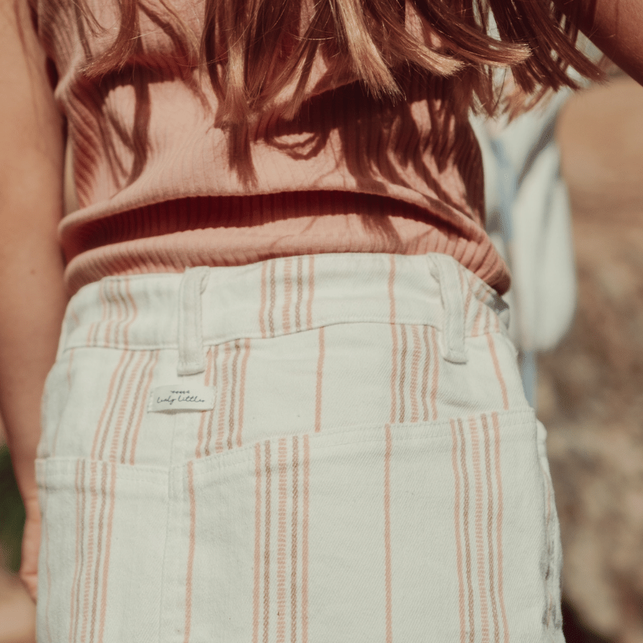 The Printed Short Sleeve Tee - Rose Stripe