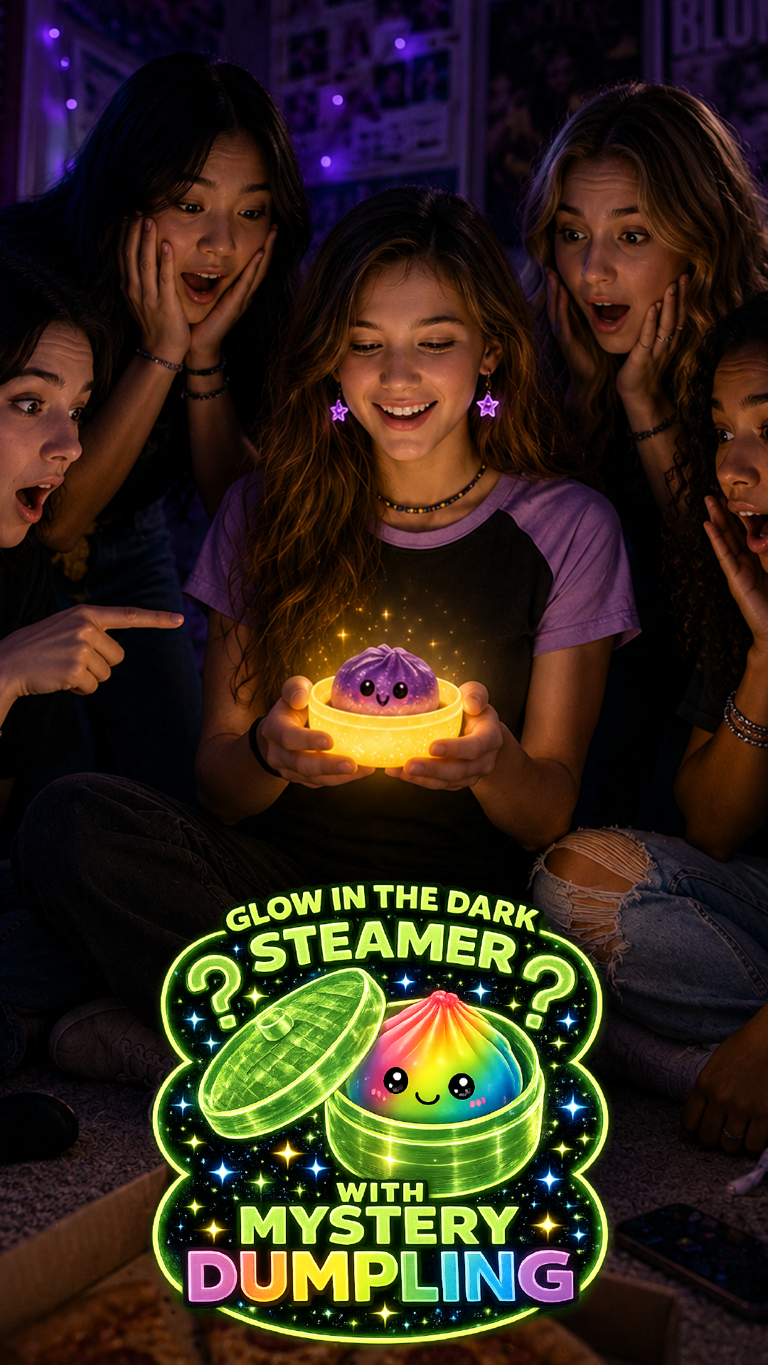Fun Doh Glow-in-the-Dark Mystery Streamer Dumpling Squishy – Color Capsule