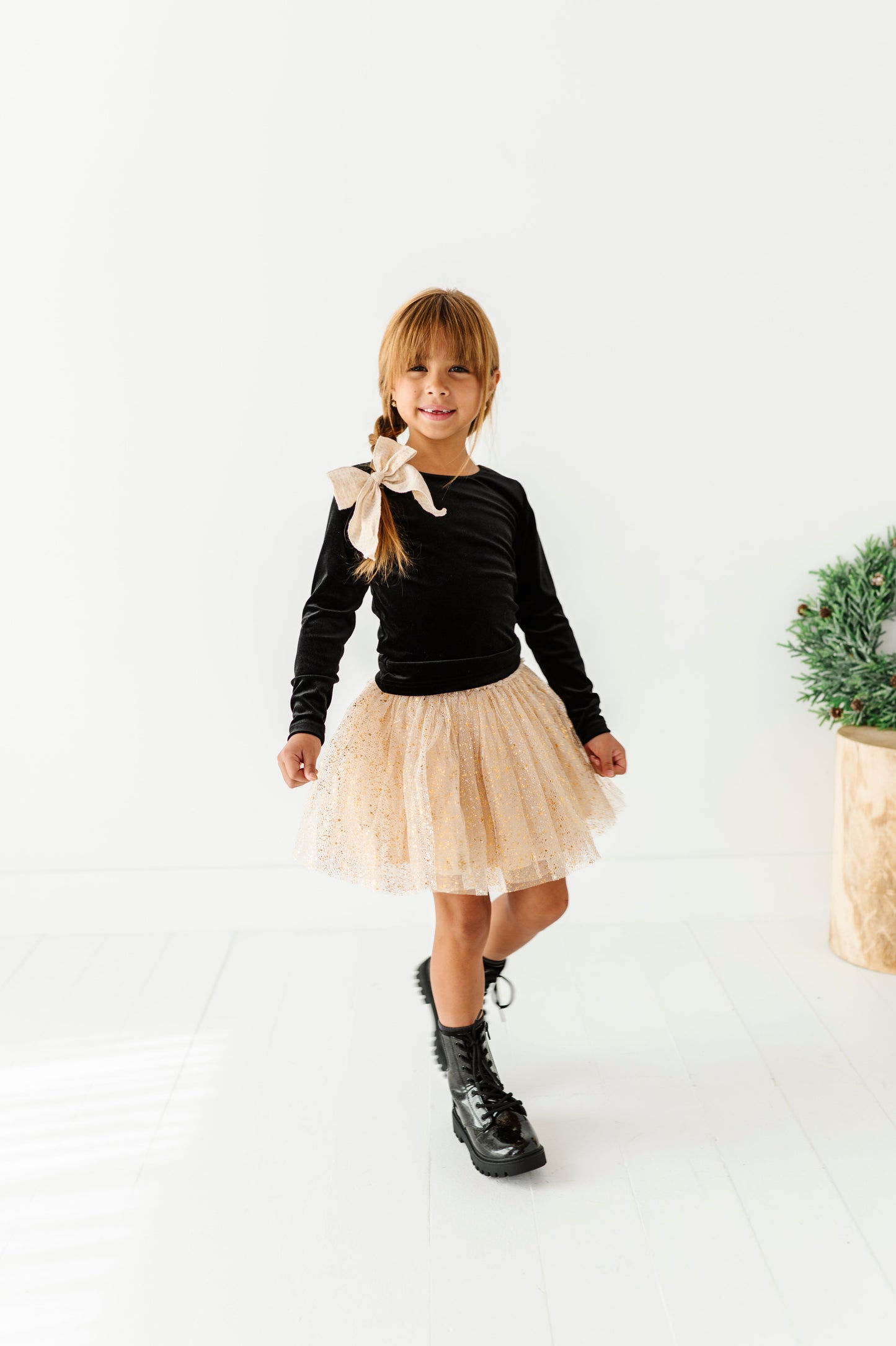 Black Velvet | Bow Back Long Sleeve Top