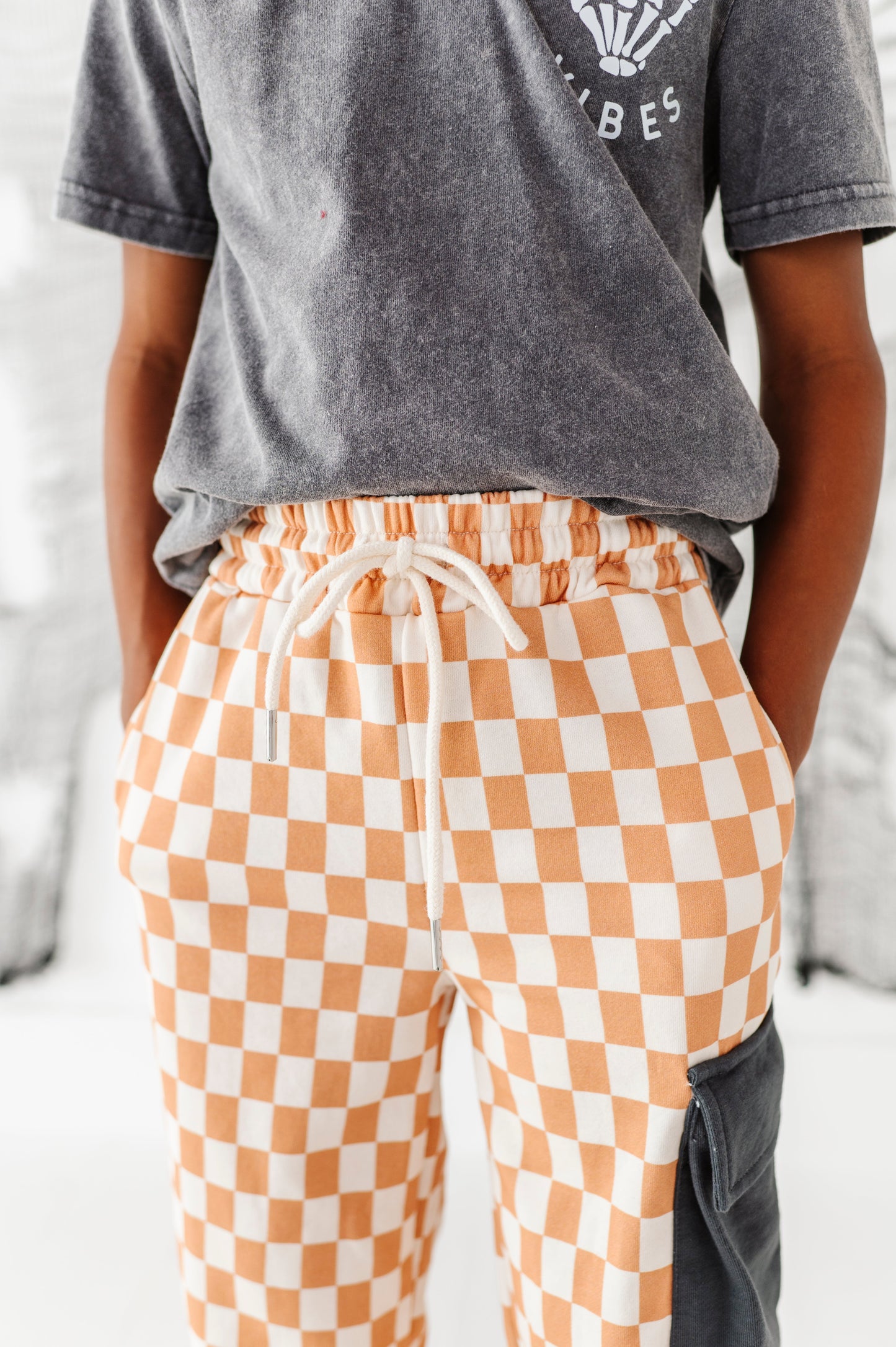 Taupe Check | CARGO JOGGERS