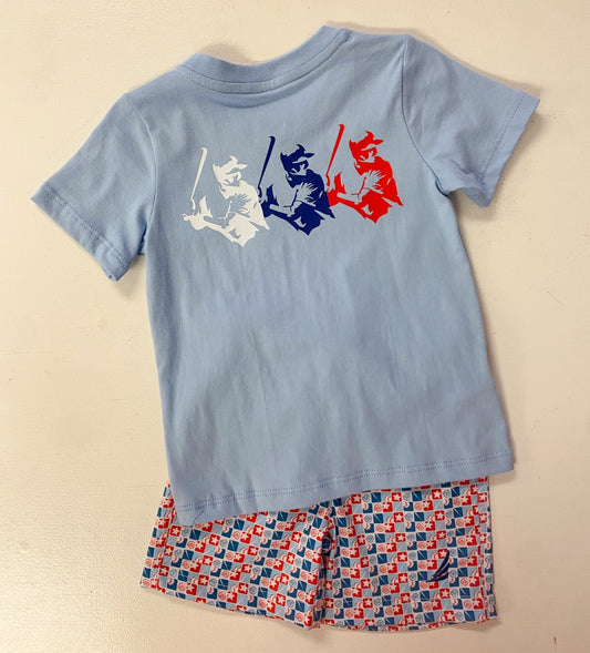 Boys Blue Baseball Graphic Tee