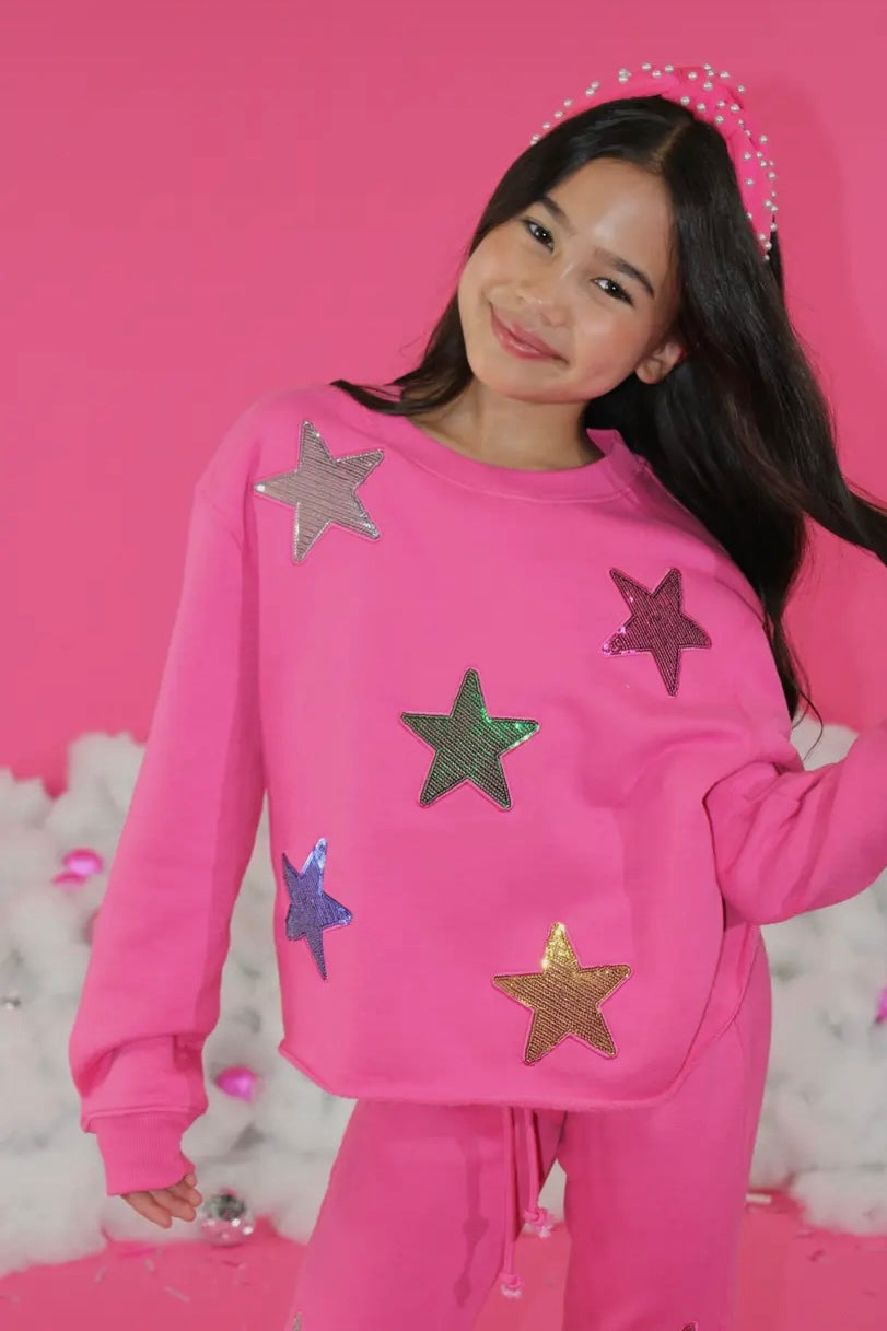Sequins Stars Appliqué Collection – Sweatshirt & Pants