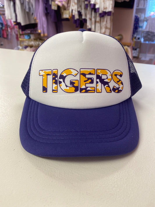 Tigers Camo Trucker Hat – Purple & Gold Game Day Cap