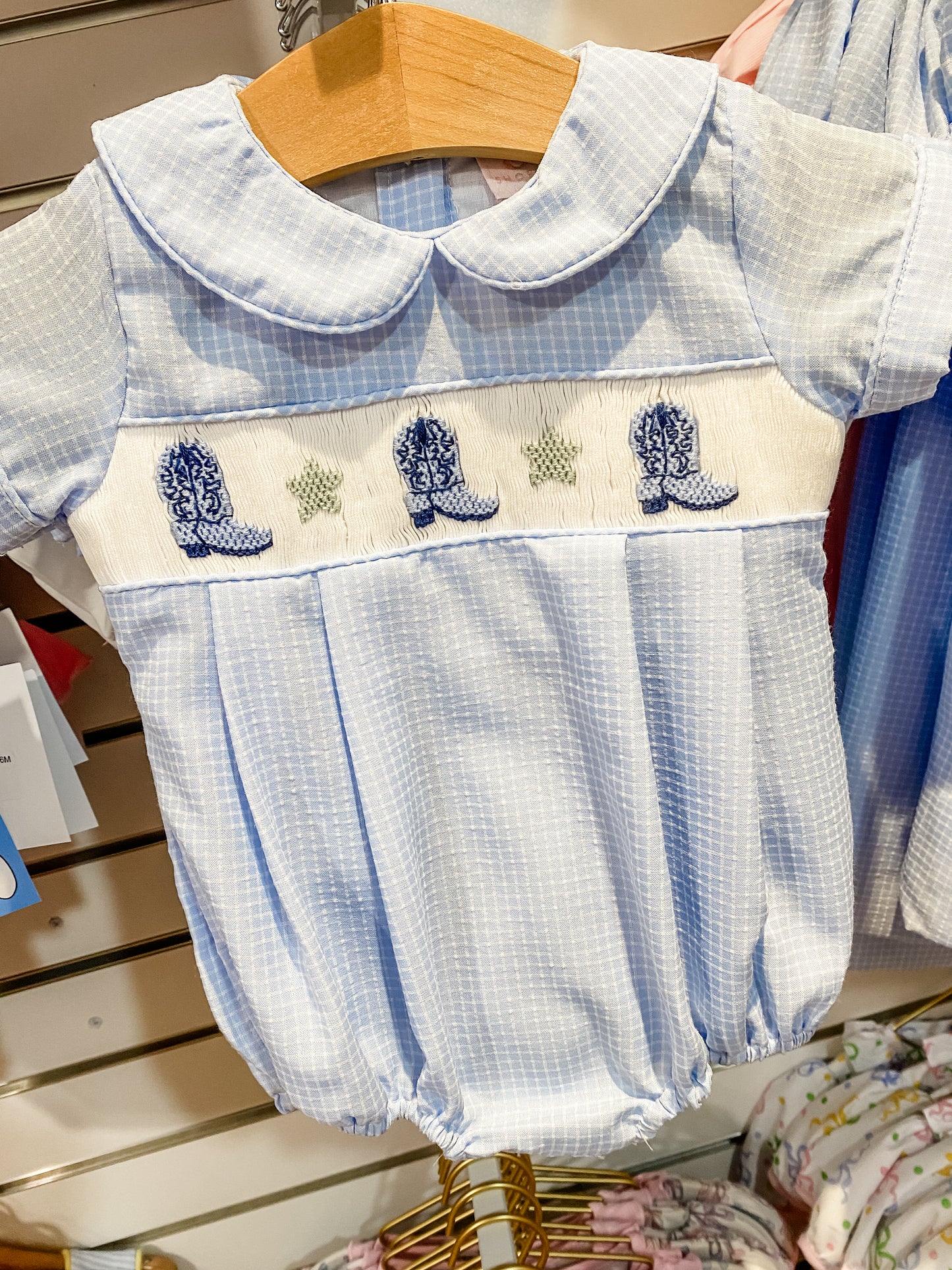 Boogie Bubble– Smocked Cowboy Boot Bubble