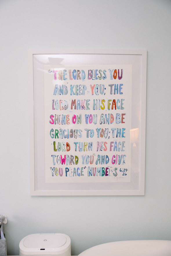 Numbers 6: 24-26 Pink Bible Verse Fine Art Print