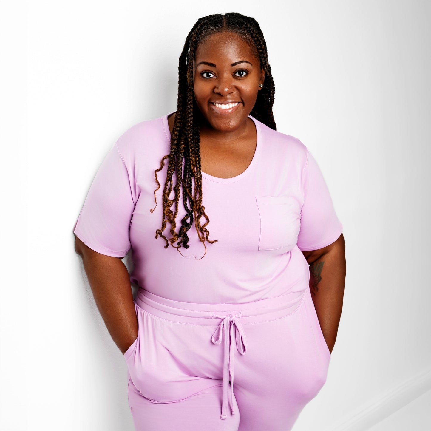 Lavender Haze Short Sleeve Scoop Top