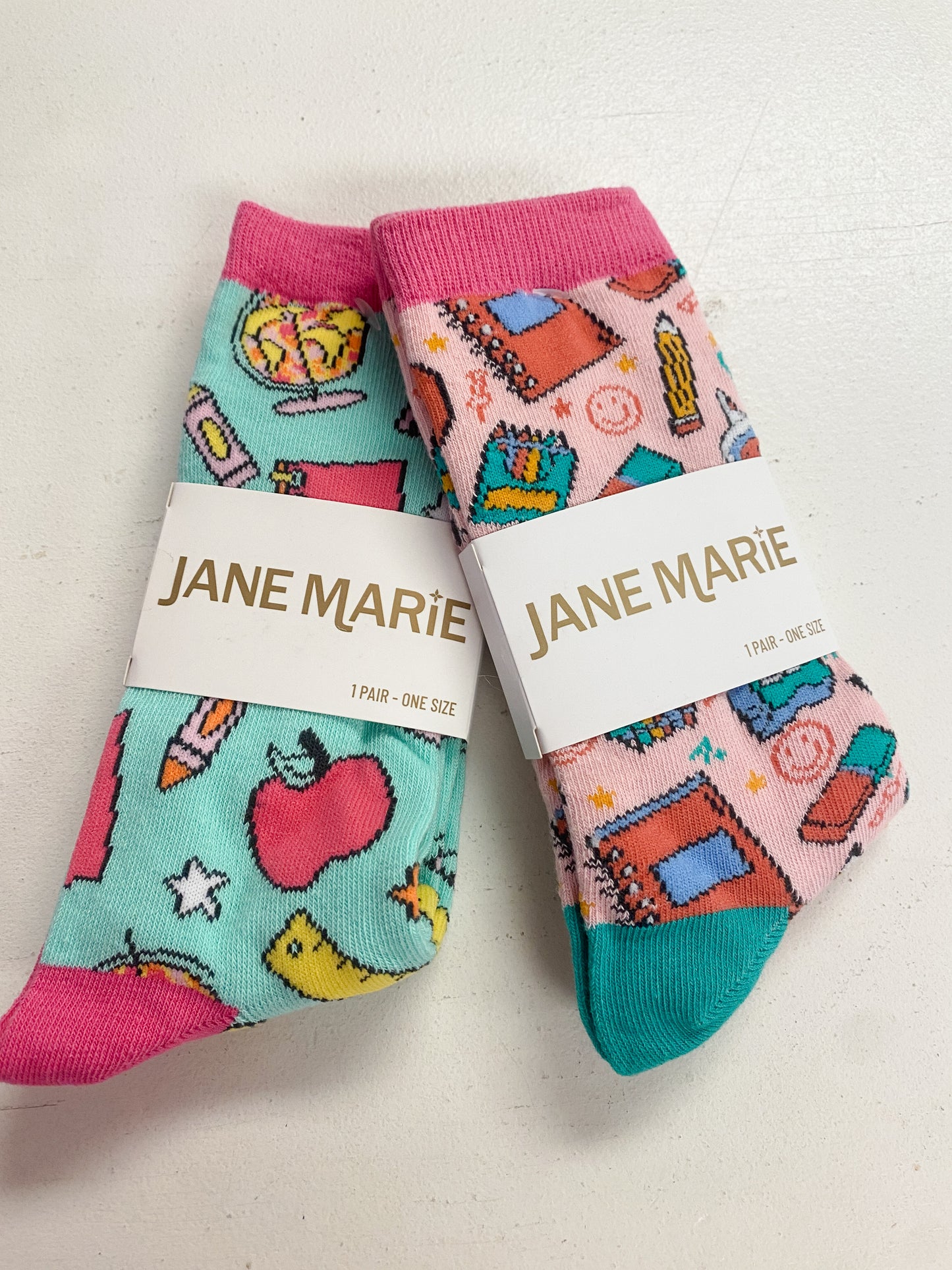 Jane Marie My Teacher Era Tall Socks | Teacher Crew Socks | Cute Back to School Socks | Teal School Supplies Socks | Bossier City, LA