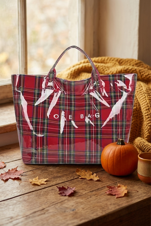 SC - ETA 9/8 - Red Plaid TOTE BAG