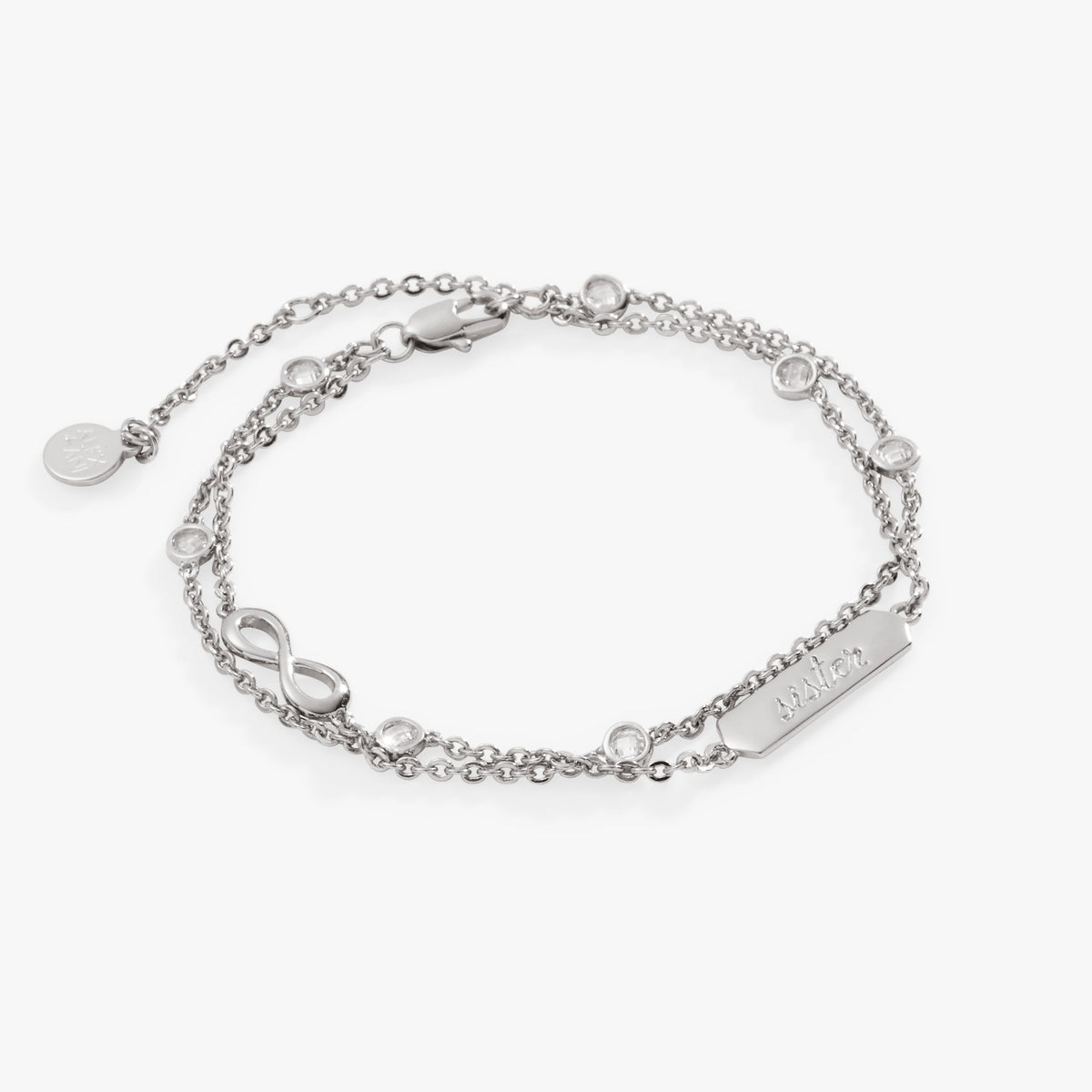Sister Infinity Chain Double Strand Bracelet