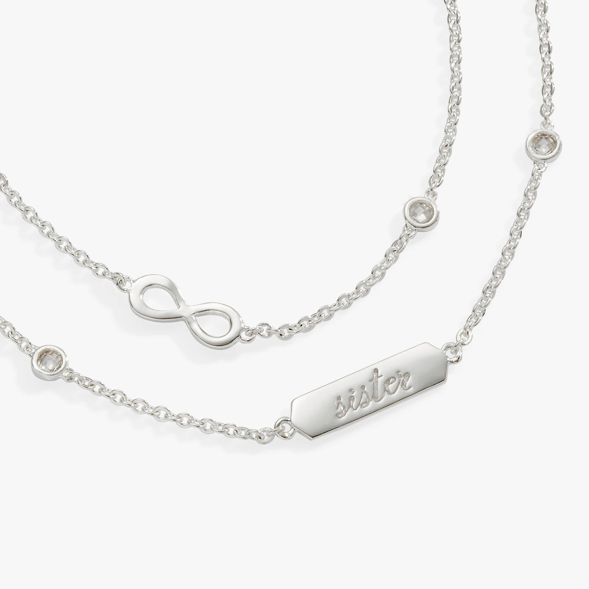 Sister Infinity Chain Double Strand Bracelet