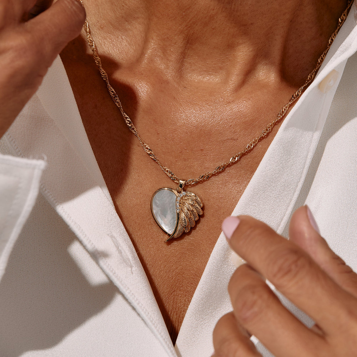 Wings of Protection Charm Necklace
