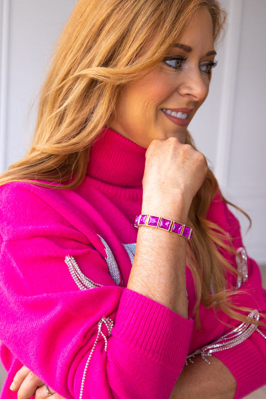 Date Night Pink Stone Bracelet