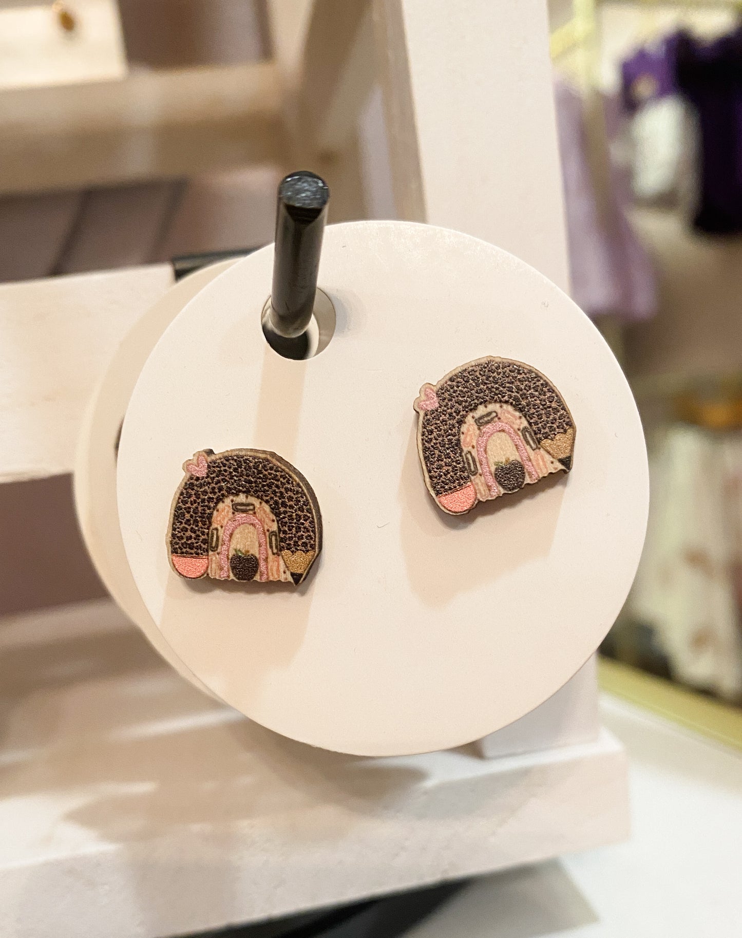 Leopard Pencil Rainbow Stud Earrings | Teacher Earrings | Back to School Jewelry | Bossier City, LA