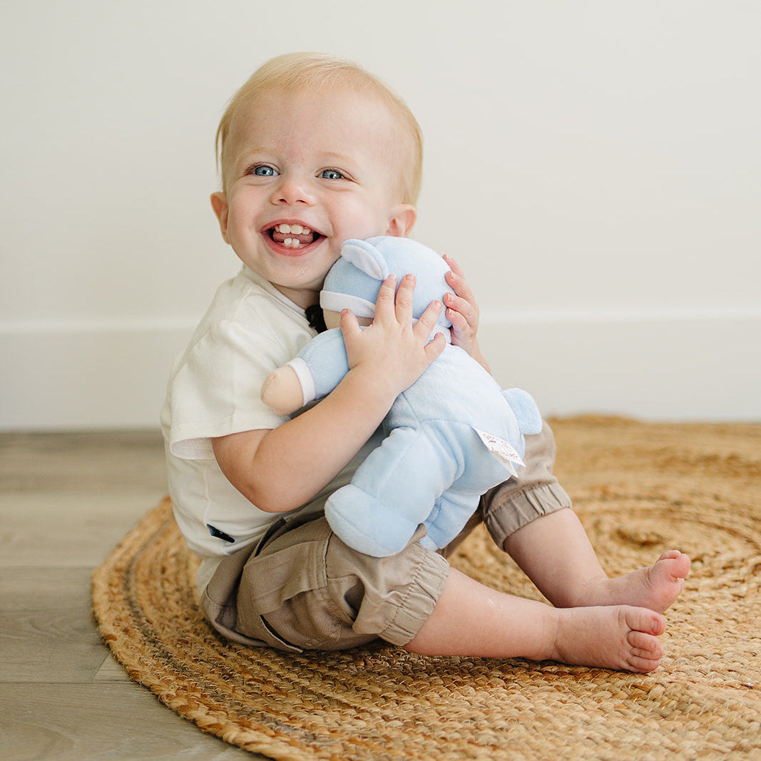 My First Baby Boy Doll in Blue with Rattle