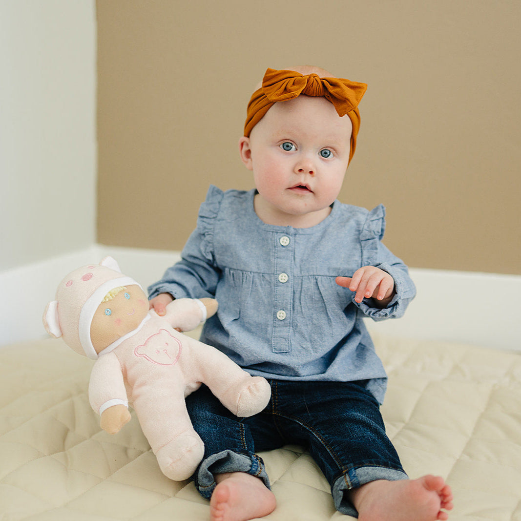 My First Baby Girl Doll in Pink with Rattle