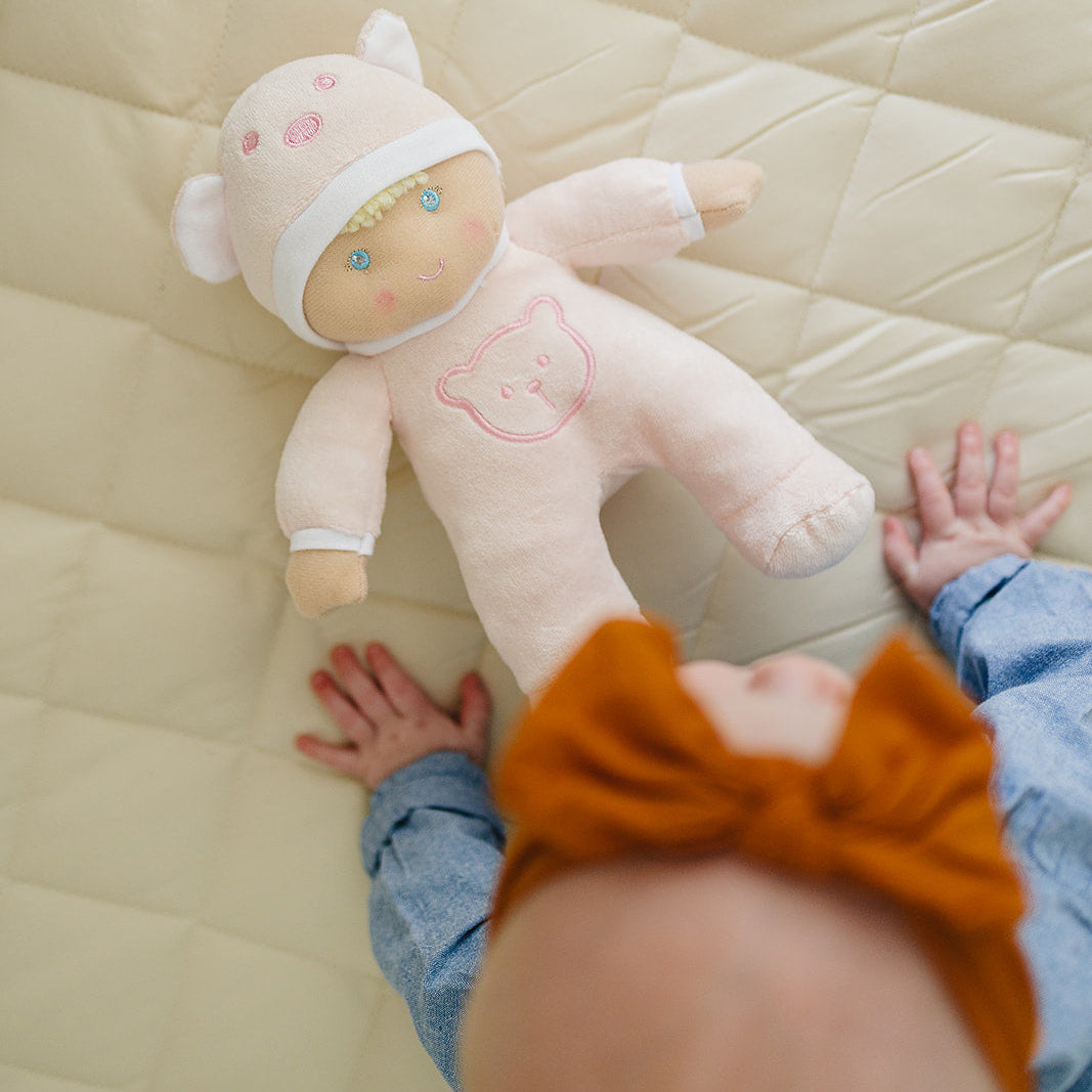 My First Baby Girl Doll in Pink with Rattle