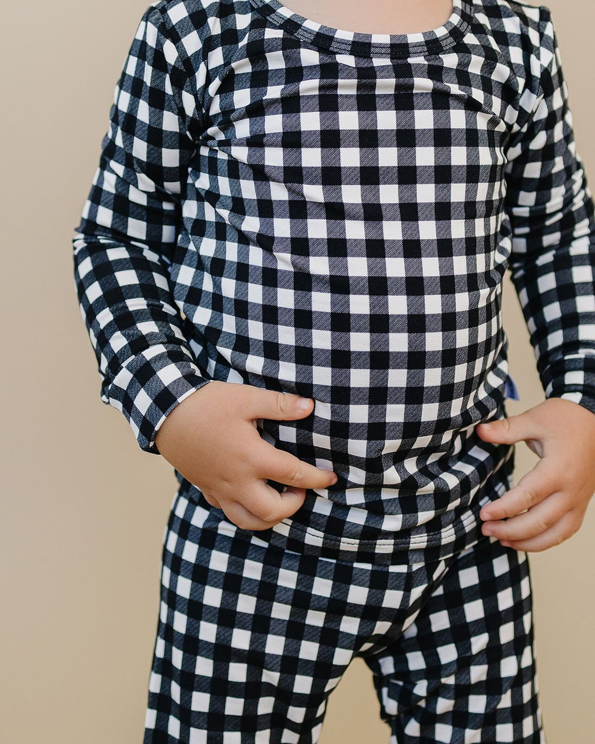Bamboo Two Piece Set | Black Gingham