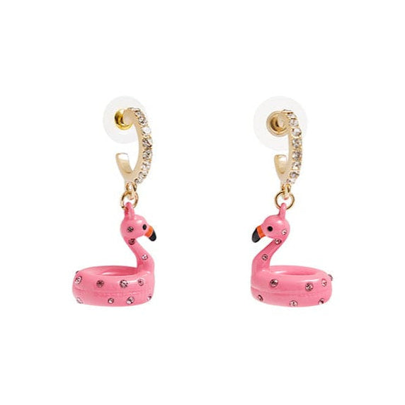 Flamingo Floatie Dangle Earrings