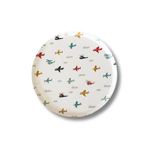 Airplane Dessert Plates, 7 Inch Kids Birthday Party Plates